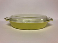 Various Pyrex divided vegetable dishes with lids