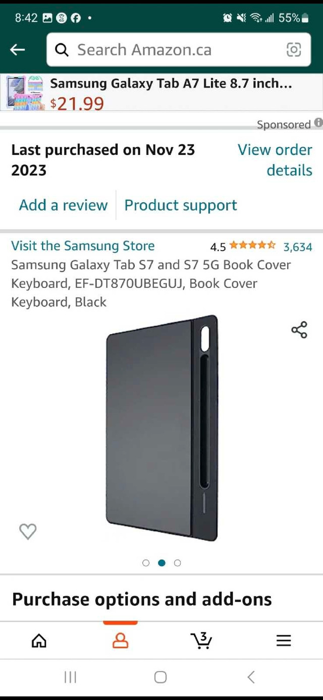 Samsung galaxy Tab S7 book cover keyboard  in iPads & Tablets in Edmonton - Image 3
