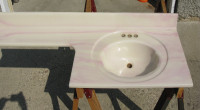 Cultured Marble Bathroom Countertop with Banjo Ledge