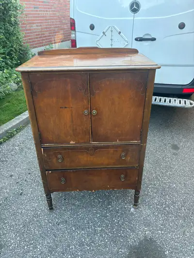 Free delivery used antique Vintage Wooden Cabinet with Drawers, View more