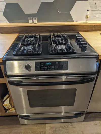 Gas - electric stove, View more