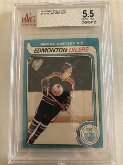 For sale is the card in the picture, o pee chee Gretzky Rookie graded by Beckett. First print lines...