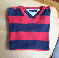 Tommy Hilfiger chandail Large col V manches longues 100% coton