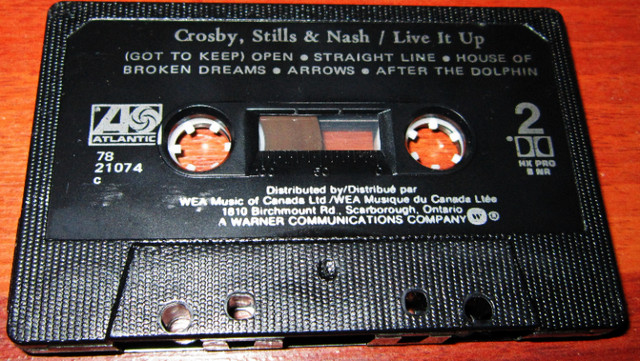 Cassette Tape :: Crosby, Stills & Nash – Live It Up in CDs, DVDs & Blu-ray in Hamilton - Image 4