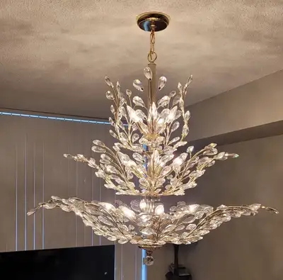 Set: Large Chandelier and 2 Small Ceiling Light Fixtures, View more