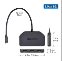 Cable Matters Triple Monitor USB C Hub with 3X DisplayPort 