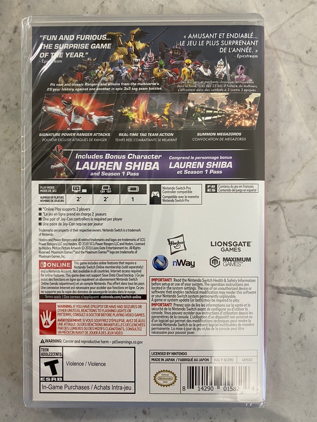 Power rangers Switch (Sealed) La Nintendo Switch Ville de Montréal