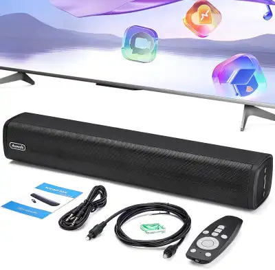 NEW Mini Sound Bars for TV, Soundbar 50W 16-Inch Ultra Slim Mini, View more