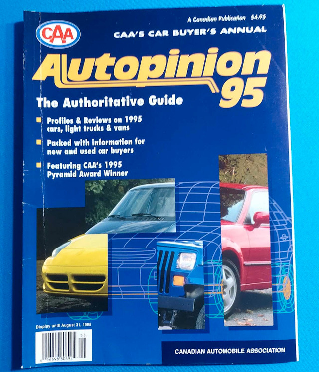 1995 CAA AUTOPINION MAGAZINE- REVIEWS OF CARS TRUCKS VANS+  in Magazines in City of Toronto
