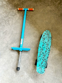 Pogo Stick and Skate Board