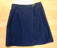 Vintage Talbot's Dark Denim Skirt, Sz 8 Wrap Around