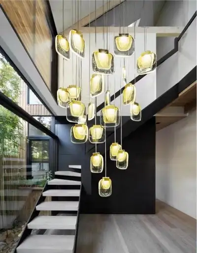 Luxury Modenzo Extra Large 26 Gold Glass Drizzle Chandelier, View more