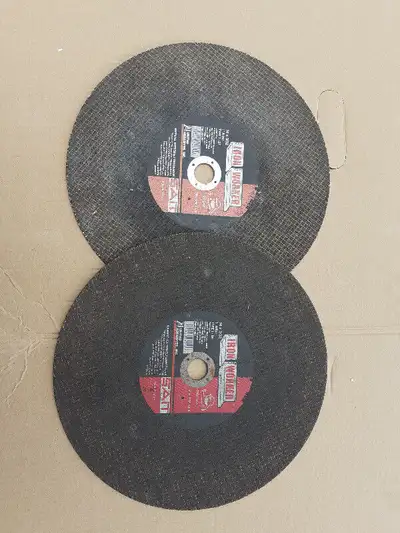 A selection of 10, large diameter, cut-of wheels/disks. All are 1" Arbor Metal, Ironworker 2 X 14" M...