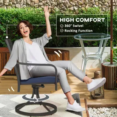 2 Pieces Patio Swivel Chairs with Cushion, Outdoor Swivel Rocker, View more