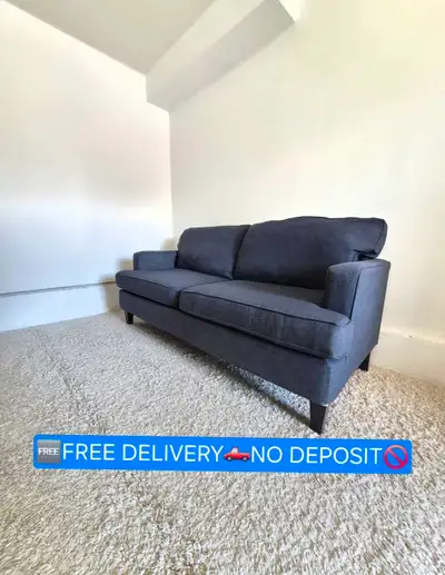 FREE DELIVERY Comfy Blue 3 Seater Fabric MCM Sofa Couch , View more