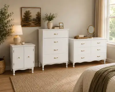 3 Piece Vintage Solid Wood Dresser Set , View more