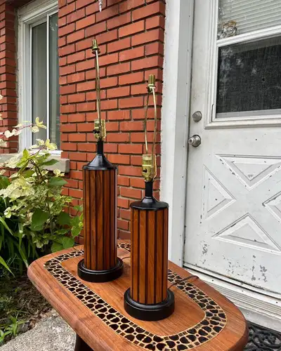 Two Mid century modern table lamps 1960 Lampes Vintage, View more
