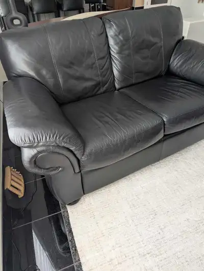 Authentic leather sofa and loveseat , View more