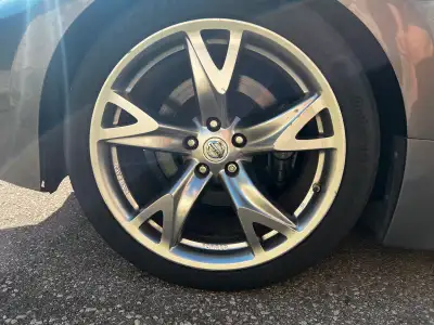 Had to buy two sets of wheels to get the four rears. All four rims are 19x10” with a 30mm offset. Th...