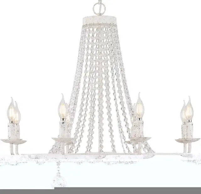 (NEW) Retro Wagon Wheel Crystal Chandelier 29” White (8x E12) in Indoor Lighting & Fans in City of Toronto - Image 4