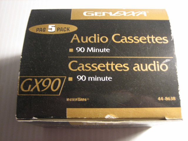 GENEXXA 90 MINUTE AUDIO CASSETTE 5 PACK GX90 in Stereo Systems & Home Theatre in London - Image 2