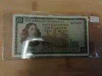 1966 South African Reserve  Bank Ten Rand Banknote