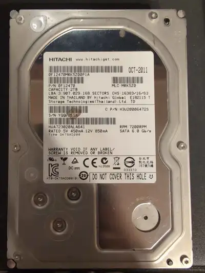 2TB Hitachi enterprise HDD no bad sector, View more