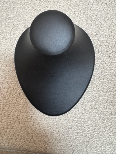 Two standing black velvet neck busts for jewellery display. each different sizes Price is for both....