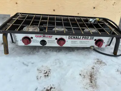Denali camp chef propane 3 burner. Works great but I need to declutter some things. Looking to get $...