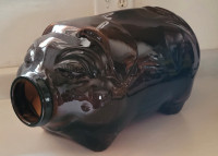 Libbey Amber Glass Pig This Little Piggy Went To The Market