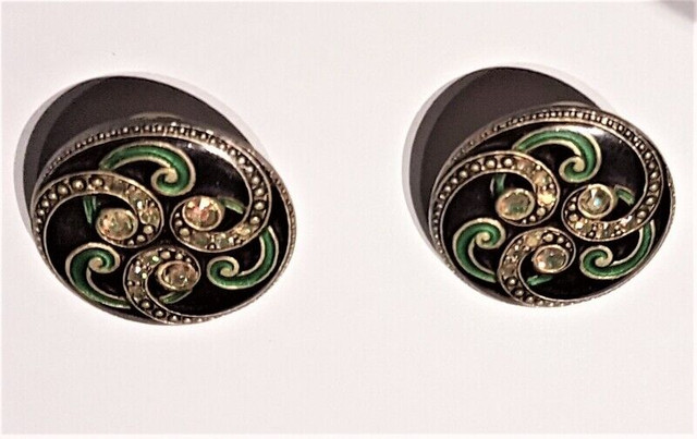 ART DECO Enamel Earrings - Catherine Popesco 1980s in Jewellery & Watches in City of Toronto - Image 2