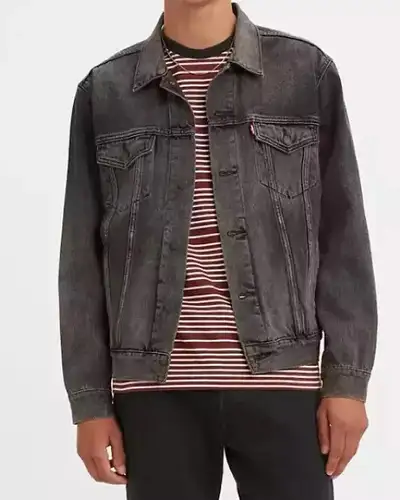 Levis LEVI'S Mens Trucker denim jean Jacket premium  black denim, View more