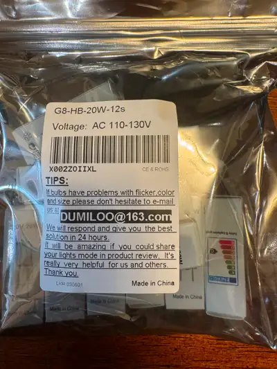 New G8-HB-20W-12 Light Bulbs. Purchased new and by accident from Amazon Canada. 12 Bulbs. Did not fi...