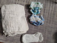 Bummis cotton prefold diapers, liners and cover set