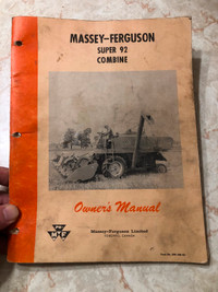Massey Ferguson Super 92 Combine Owners Manual
