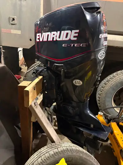 2006 evinrude e-tec with fuel injection and oil injection with controls .very low hours, very cheap...