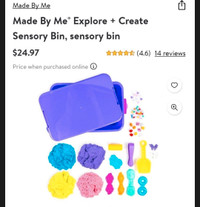 2 sets of 'made by me' sensory bins