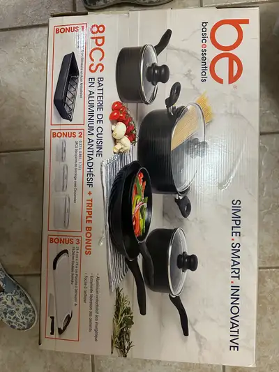 Brandnew 8 Piece Cookware Set dish rack, View more