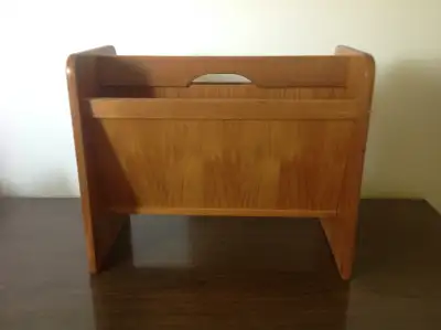 Mid Century Modern teak magazine rack by PBJ Mobler - Made in Denmark. This dates back to the early...