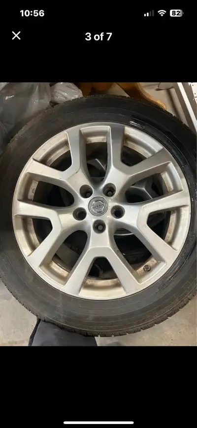 Rims included. Basically brand new tires. Comes with paperwork P225 55R/18 97H. 950. 00 with rims.