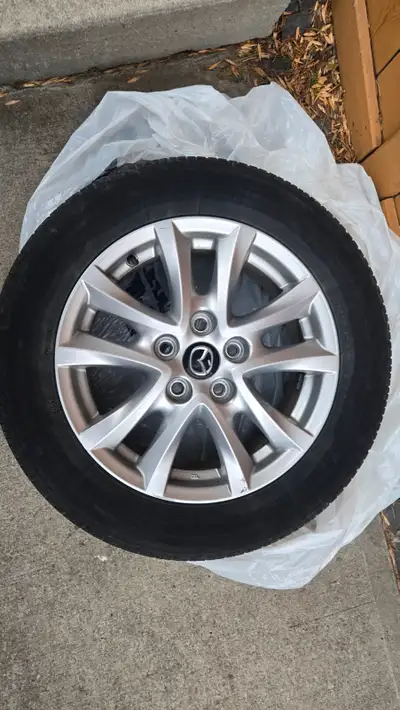 Four Mazda 16" silver alloy rims. Rims cost $550 each new. Rims were on a Mazda-3. No tires
