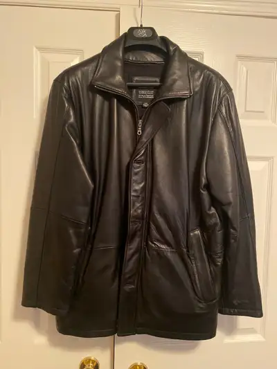 PRONTO-UOMO BLACK LEATHER COAT MENS LARGE - NEW, View more