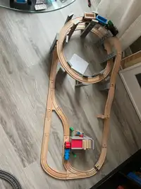 Wooden train tracks complete set