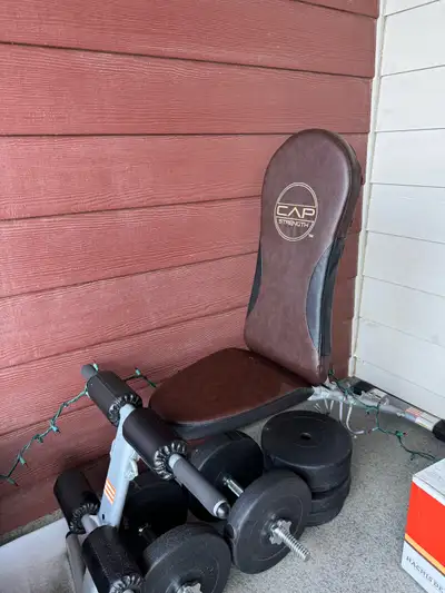 dumbbells and bench, View more