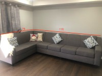 Modern Grey Sectional Sofa - Made in Canada!