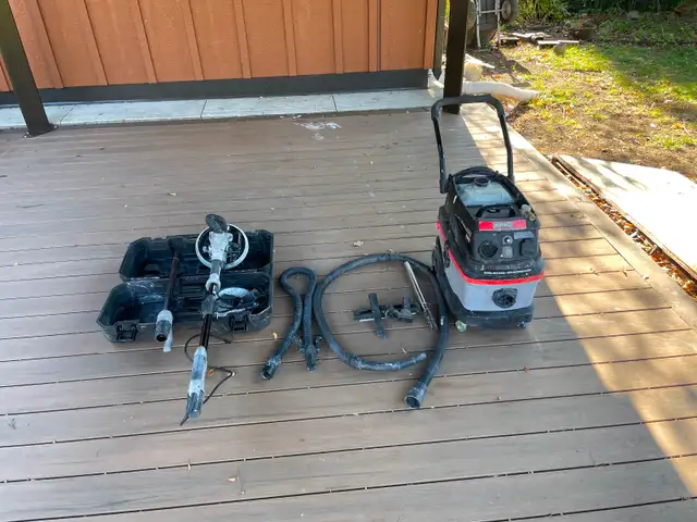 King wall sander with wet/dry vacuum and air compressor valve