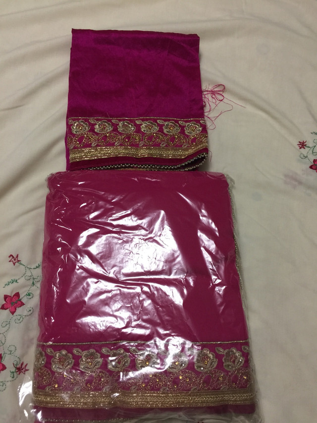 2 Embroidered saree with blouse piece.$50 each in Women's - Other in Markham / York Region - Image 3