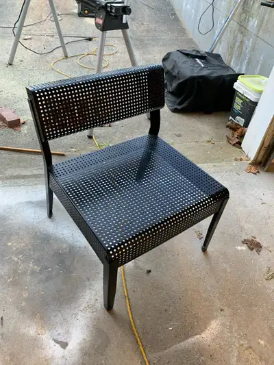 This is an IKEA metal accent chair, perfect for adding a modern touch to any room. Great if you have...