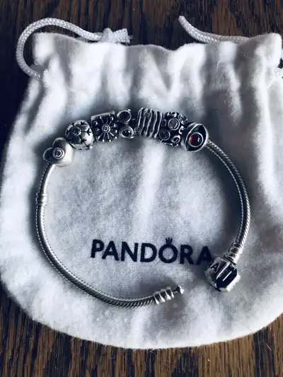 Beautiful Sterling Silver PANDORA Charm Bracelet, View more