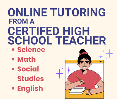 Science & Math Tutoring from Certified Teacher, View more